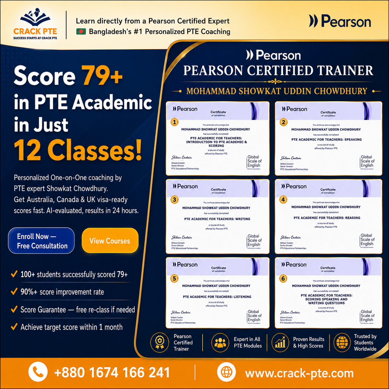 Mohammad Showkat Uddin Chowdhury - Pearson Certified PTE Trainer in Bangladesh at Crack PTE